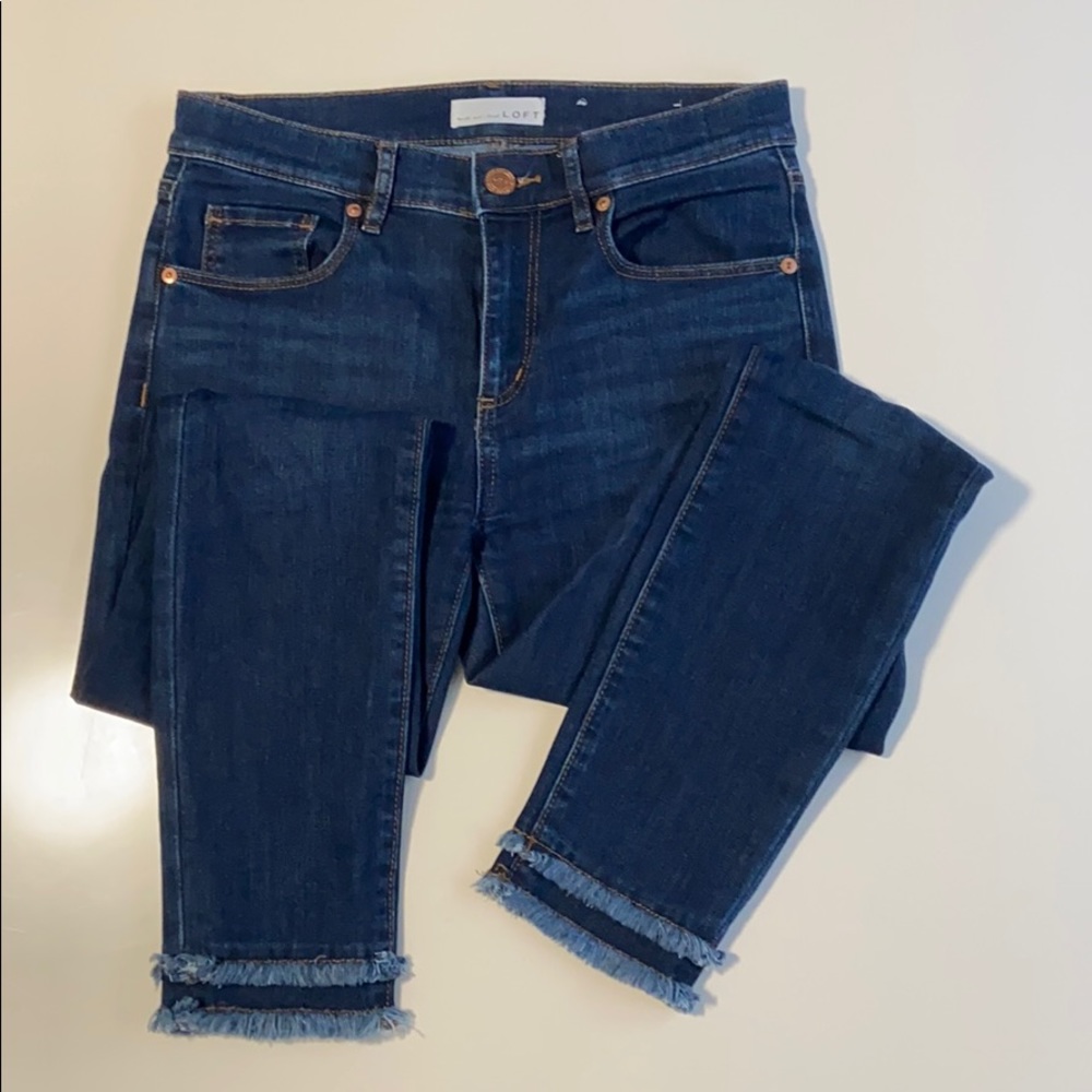 Modern Skinny LOFT Double-frayed Hem Jeans